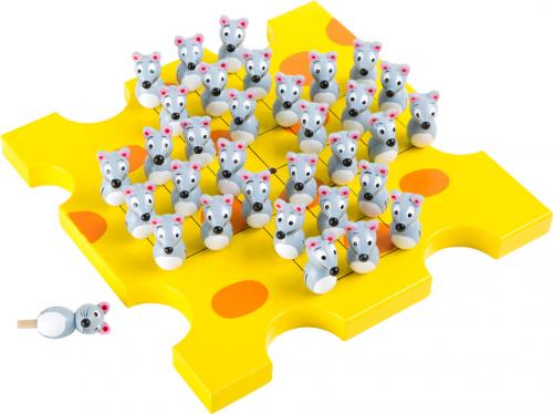 Solitär Mäuse im Käse Holzspiel Kinderspiel Brettspiel Familienspiel