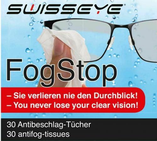 30x Antibeschlagtuch Fog Stop Reinigungstuch gegen beschlagene BrillenSwiss Eye
