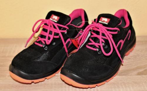 Preview: Bullstar Damen Sicherheitsschuhe S3 Arbeitsschuhe Halbschuh Schwarz/Fuchsia 2490