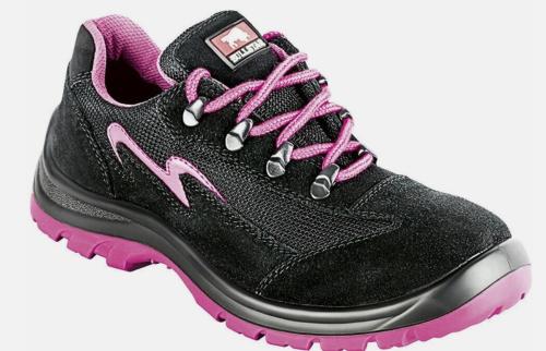 Bullstar Damen Sicherheitsschuhe S3 Arbeitsschuhe Halbschuh Schwarz/Fuchsia 2490