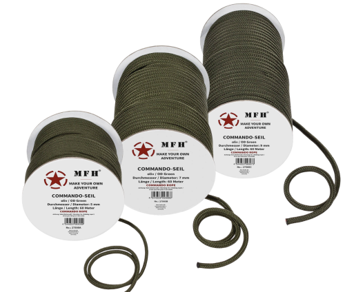 Commando Seil Mehrzweckseil Leine Schnur Reepschnur Camping 5-9mm 60M