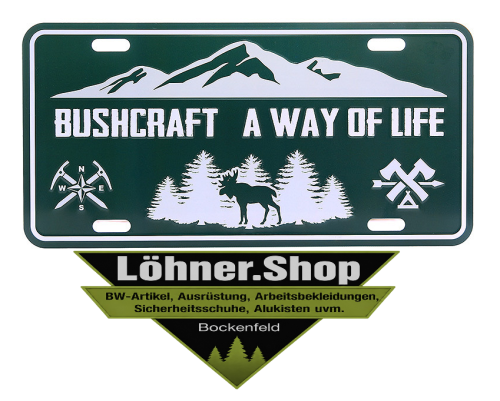 Schild Blechschild Bushcraft a Way of Life Camping Outdoor Dekoration 614