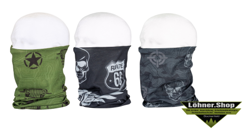Multifunktions Headgear Rundschal Tuch Halstuch Biker Willys Totenkopf Neu