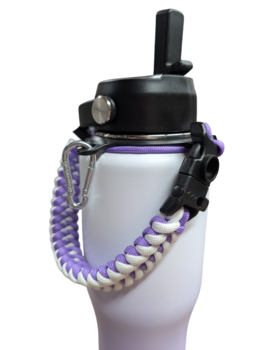 Preview: Edelstahl Trinkflasche Isolierflasche 950ml Paracord Griff Karabiner Flasche