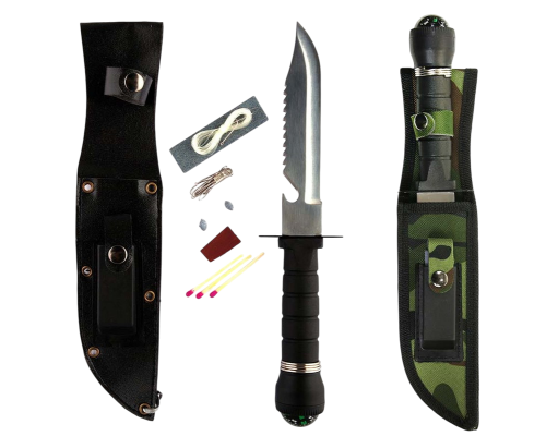 Messer Arbeitsmesser Outdoormesser Angeln Jagd Buschmesser Sägerücken Neu 455415