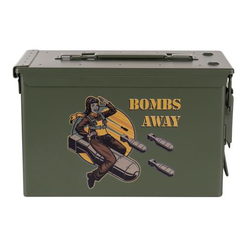 Preview: Munitionskiste Bombs Away Munikiste Ammo Box US Cal.50 Nato Metallkiste Box Transport
