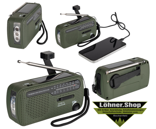Kurbelradio Überlebensradio Radio Solar Licht Notfallladefunktion 464601
