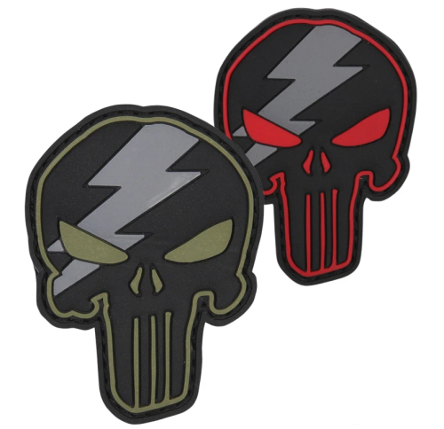 3D Patch Gummi Aufnäher Abzeichen inkl. Gegenstück Punisher Thunder Neu VO