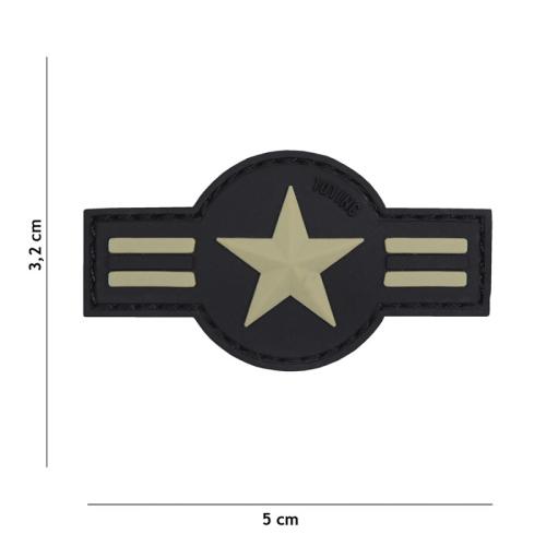 Preview: 3D Patch Gummi Aufnäher Abzeichen inkl. Gegenstück U.S Air Force Neu VO