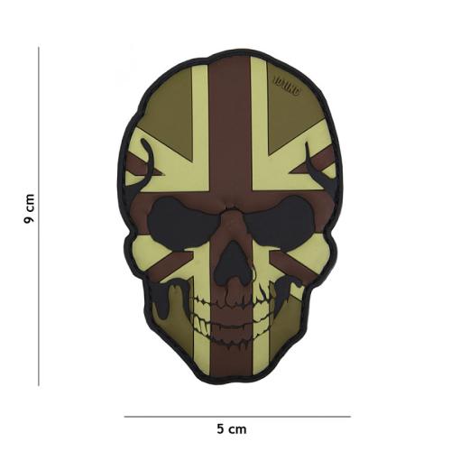 D Patch Gummi Aufnäher Abzeichen inkl Gegenstück Skull U.K Camo Totenkopf 16042