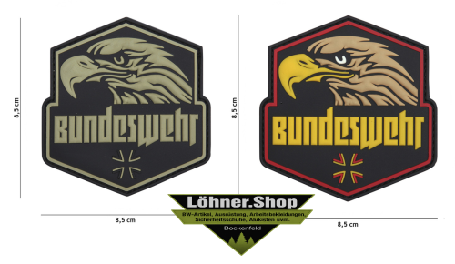 3D Patch Gummi Aufnäher Abzeichen inkl. Gegenstück Bundeswehr Adler