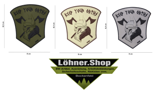 3D Patch Gummi Aufnäher Abzeichen inkl. Gegenstück Keep Our Oarths Neu VO 19004