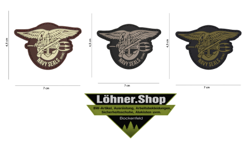 Navy Seals 3D PVC Patch Emblem Abzeichen Gummi inkl. Gegenstück Aufnäher