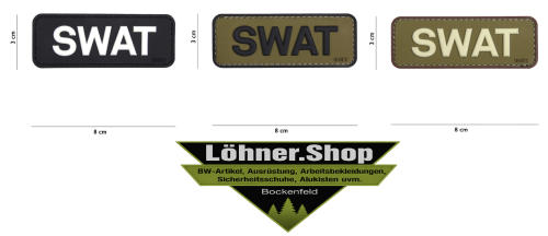 3D Patch Gummi Aufnäher Abzeichen inkl. Gegenstück SWAT Neu VO