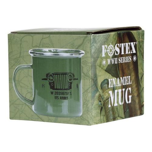 Preview: US Army Willys Jeep Tasse Becher emalliert Geschenkidee Motiv Emailletasse Neu