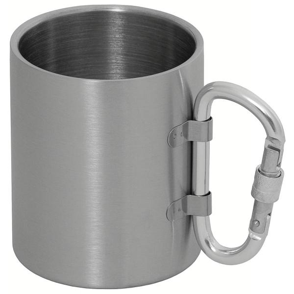 Tasse Becher Thermobecher m Karabiner doppelwandig 300ml Kaffeebecher Outdoor MF