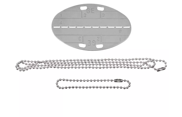 BW Erkennungsmarke Hundemarke Dog Tag Kette Anhänger Bund Bundeswehr Neu