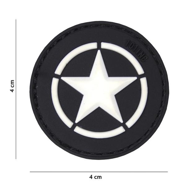 3D Patch Gummi Aufnäher Abzeichen inkl. Gegenstück Allied Stern Neu VO18044