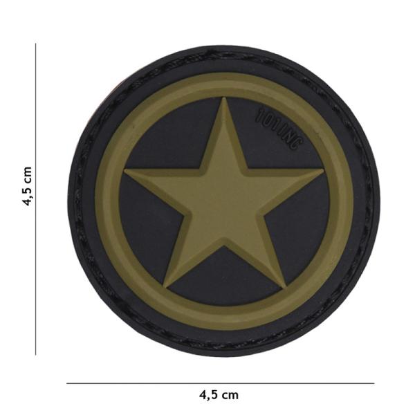 3D Patch Gummi Aufnäher Abzeichen inkl. Gegenstück USA Stern Neu VO18063
