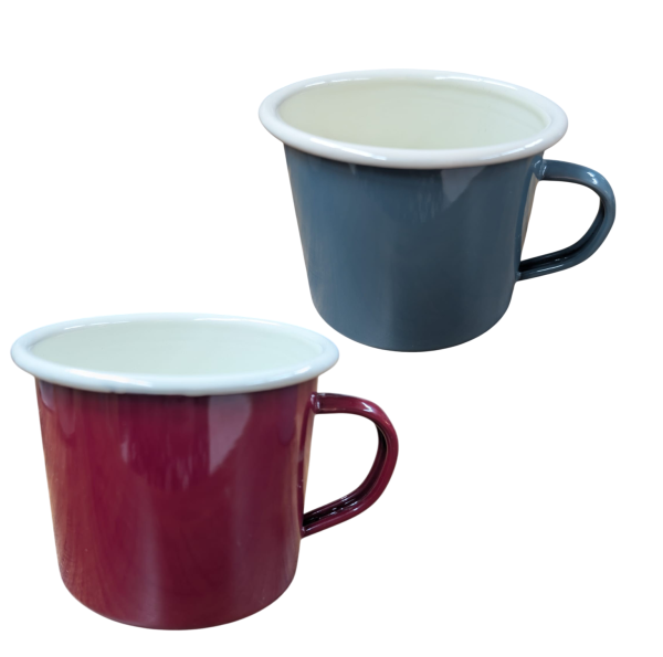 Emaille Becher Trinkbecher Tasse Becher Kaffeetasse Camping Email 350ml Neu